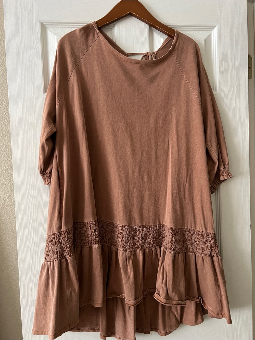 Free People Women's Relaxed Ruffle-Hem Top/ dress - Rust